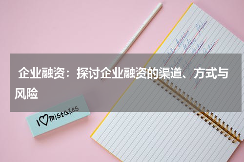  企业融资：探讨企业融资的渠道、方式与风险