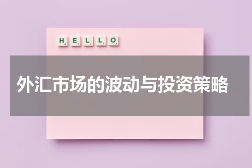  外汇市场的波动与投资策略