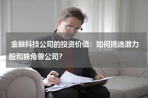 金融科技公司的投资价值：如何挑选潜力股和独角兽公司？