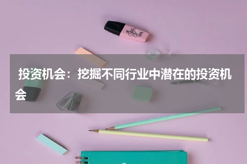  投资机会：挖掘不同行业中潜在的投资机会